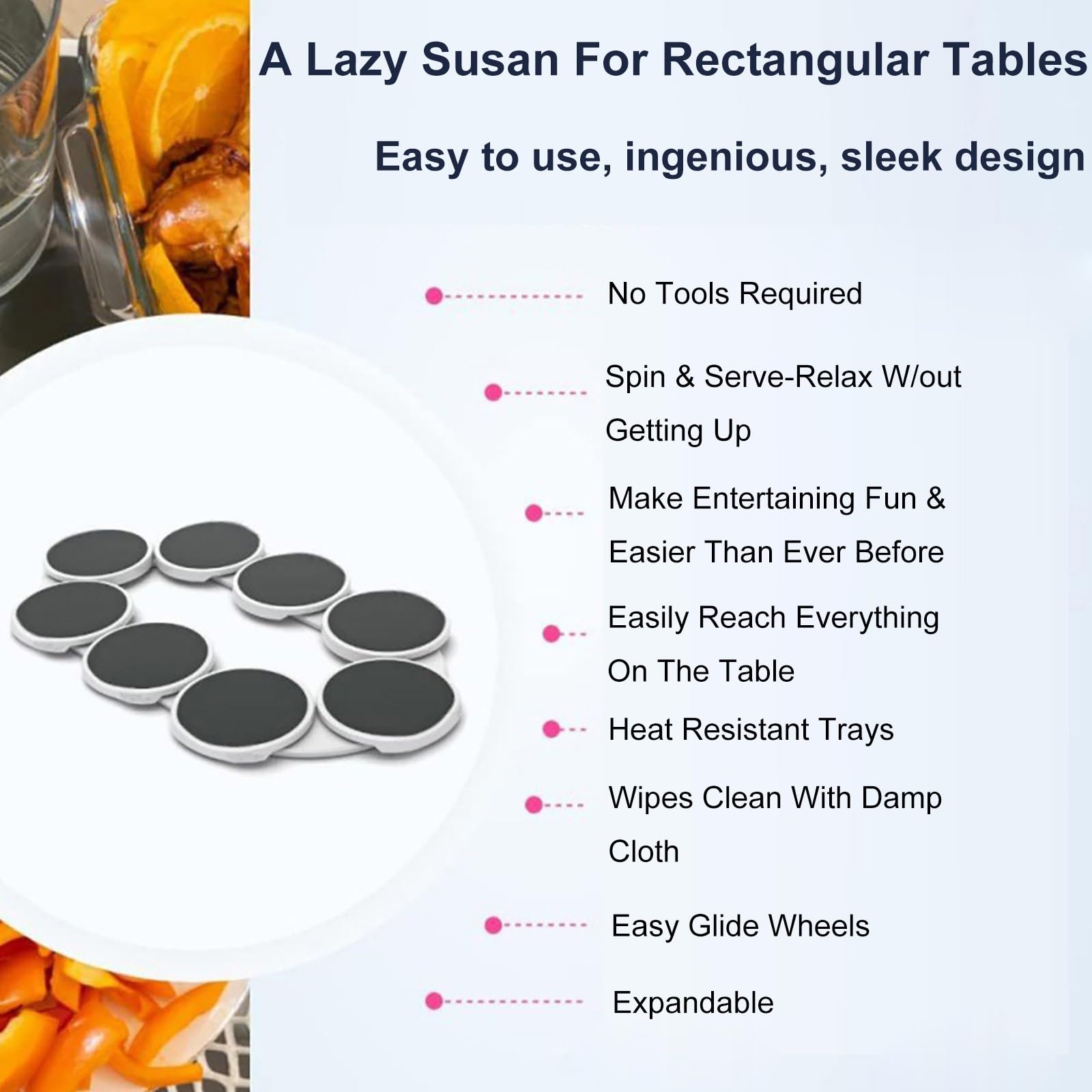 Plateau Tournant Rotatif, Mangeoire Rotative Plateaux Table Tournante Multifonctionnelle Rotation À 360° Facile À Nettoyer Réutilisable Adapté À La Cuisine Et À La Table À Manger