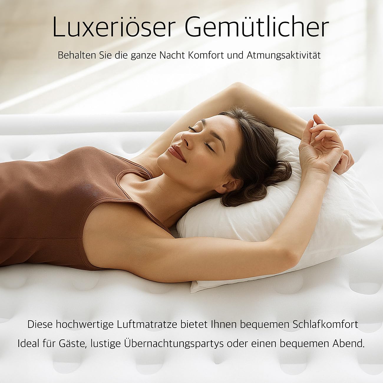 Semptec Urban Survival Technology Luftbett: Selbstaufblasende Luftmatratze mit elektrischer Luftpumpe (Selbstaufblasende Luftbetten, Luftmatraze, Luxus)