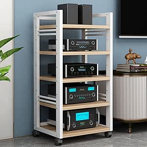Amazon.com: Audio-Video Media Stand with 5-Tier, Modern AV Cabinet with ...