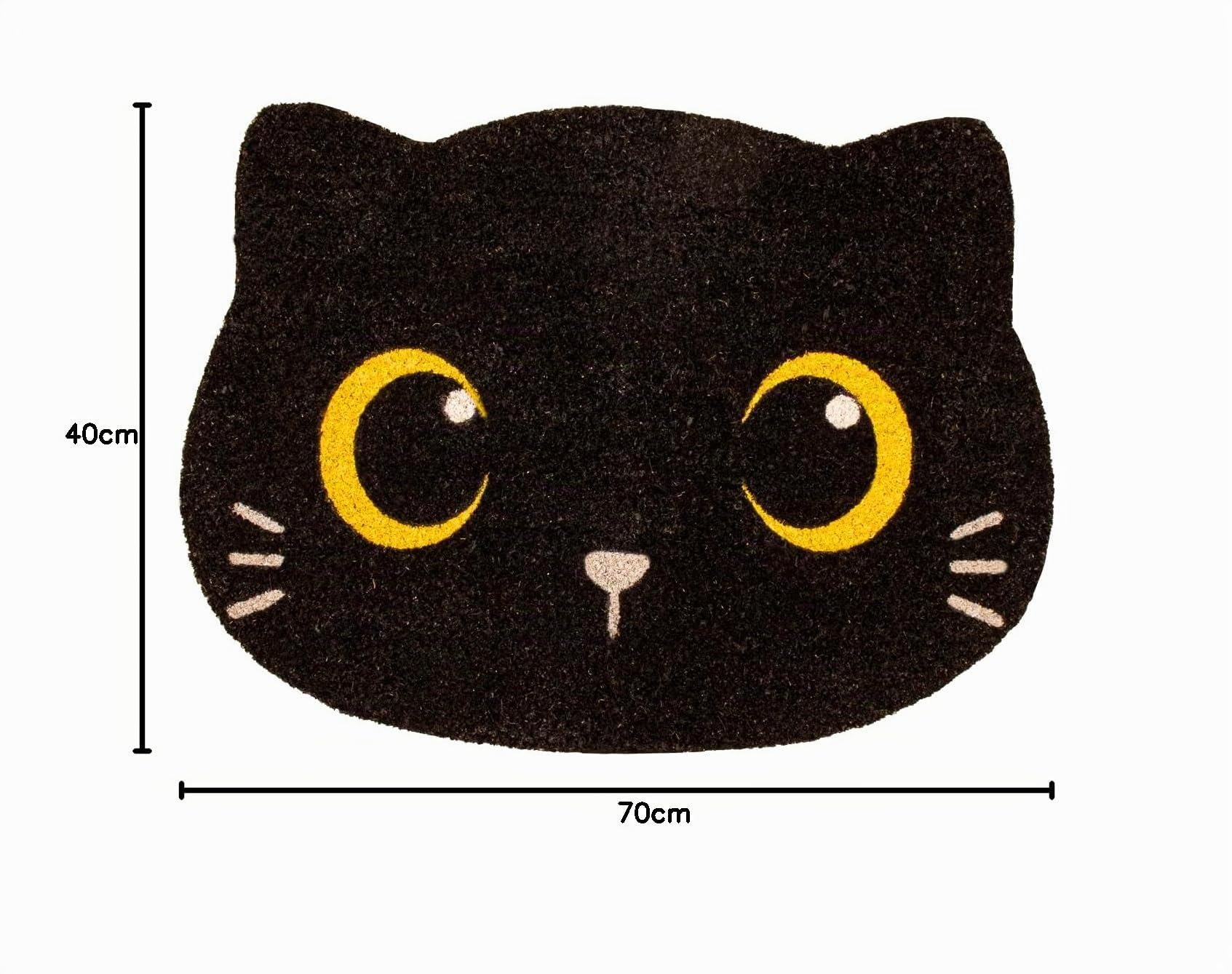 I-TOTAL® - Felpudo de Entrada para el hogar | Pràctico, 70 x 40 cm (Black Cat)