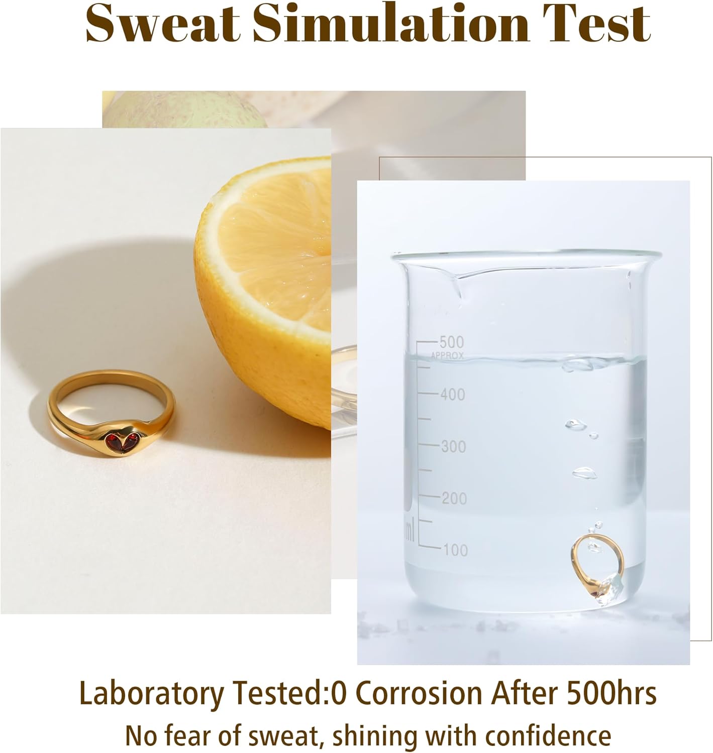 Engagement Rings for Women Red Heart Promise Rings for Her 18K Gold Plated Stainless Steel Non Tarnish Statement Ring Women's Wedding Jewelry Gift - Image 3