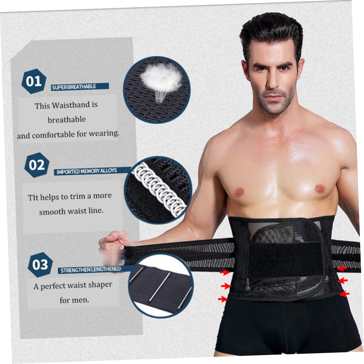 Anneome Slimming Trimmer Waistband Men Women's Workout Waist Cincher Belly Fat Burner Girdle Black