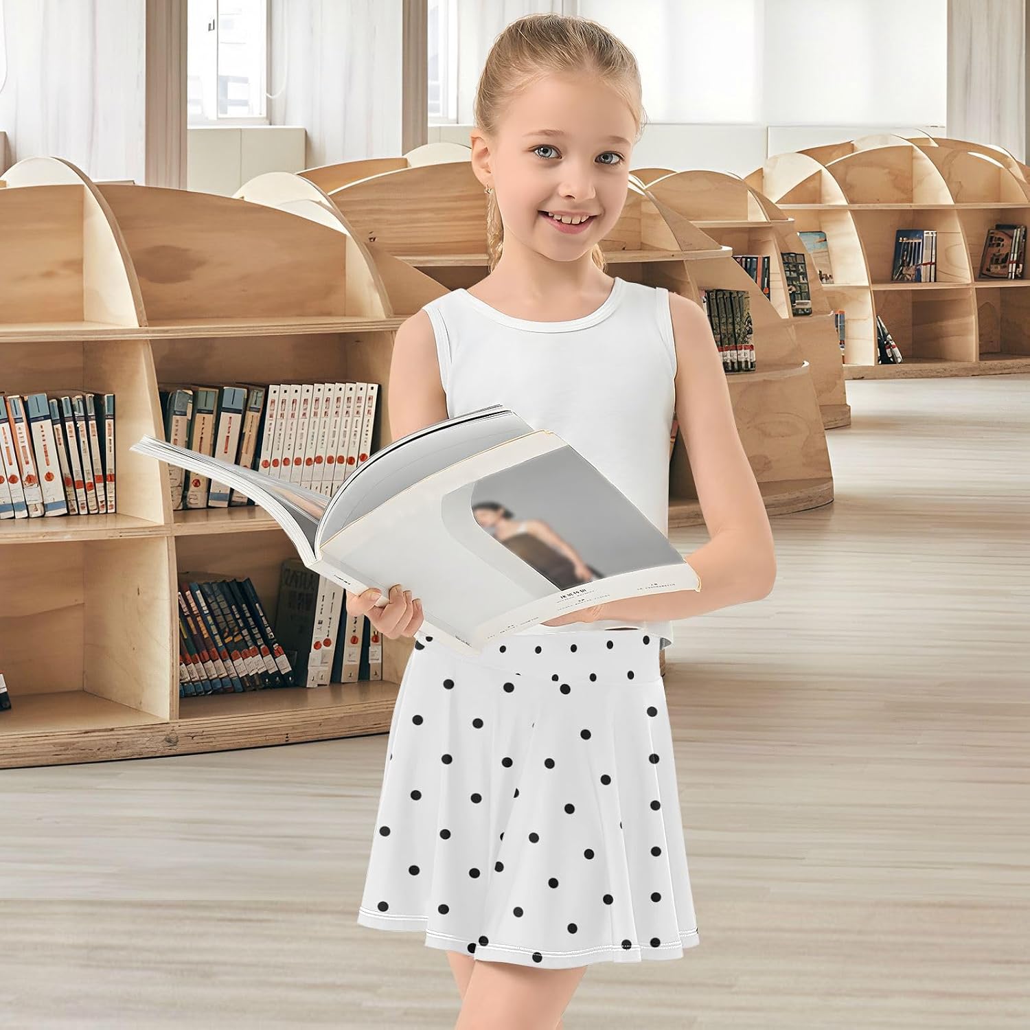 Girls Skorts Tennis Skirt Athletic Skort Golf Skirt Shorts with Pockets Dancing Running