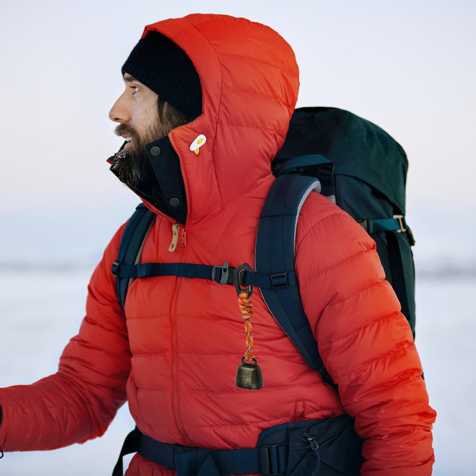 WOTEG Bear Bell - Campanello con cinturino in pelle PU - Avverte gli animali, per escursionismo, ciclismo, pesca, arrampicata, prevenire orsi sorprendenti durante l'escursione
