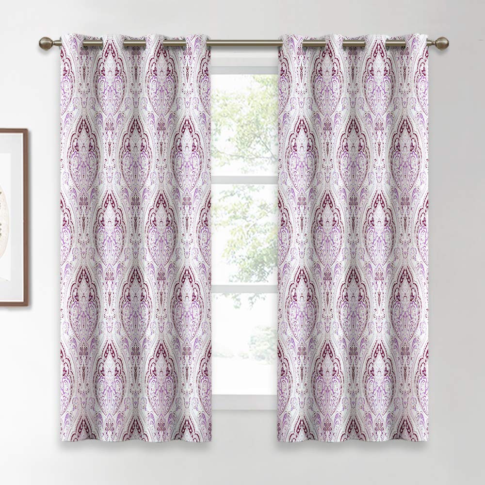 Damask Purple Curtains Curtains & Drapes