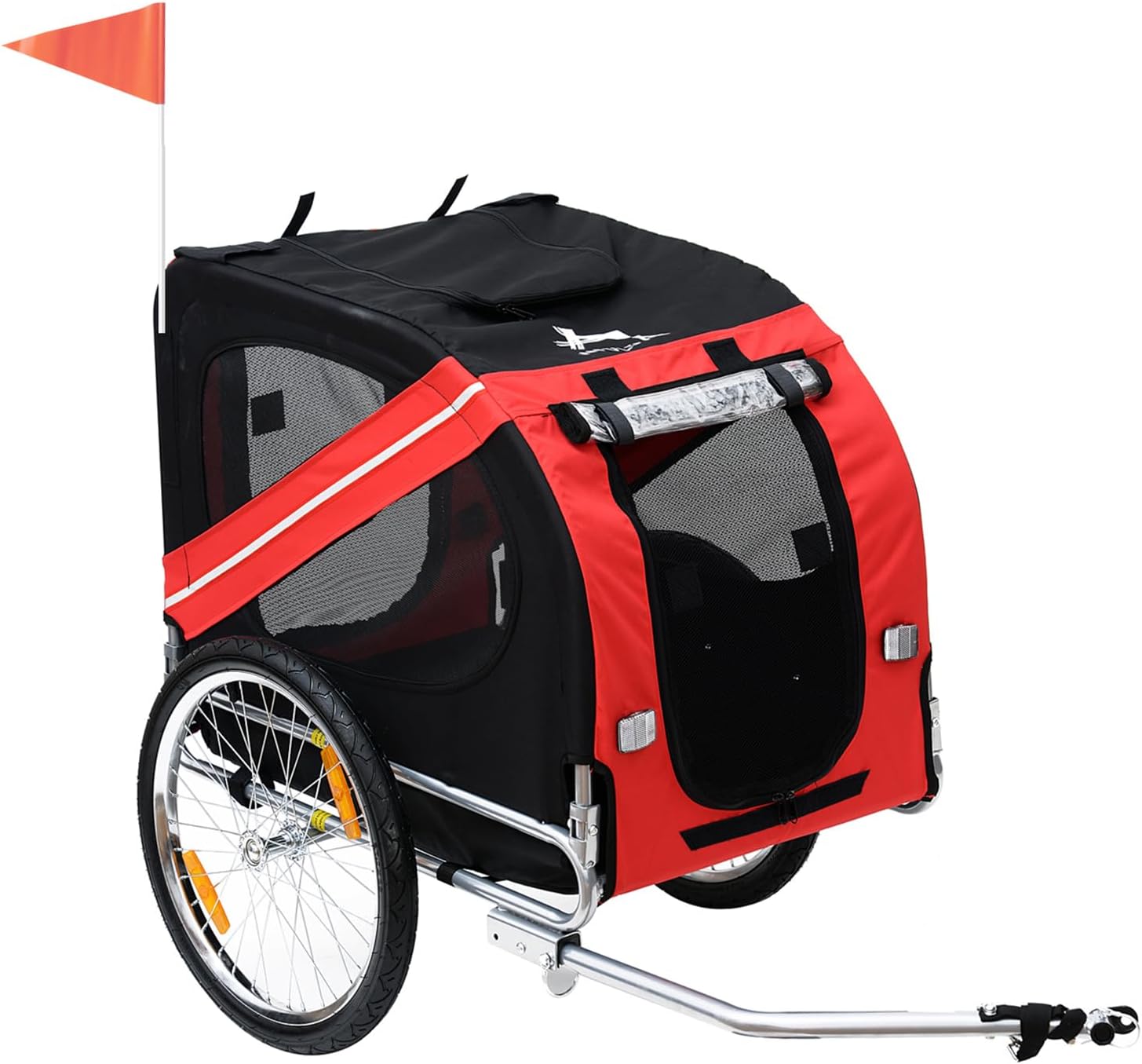 Dog Bike Trailer, 2-in-1 Pet Stroller Cart Bicycle Carrier, Foldable Pet Jogging Stroller for Pets up to 88lbs