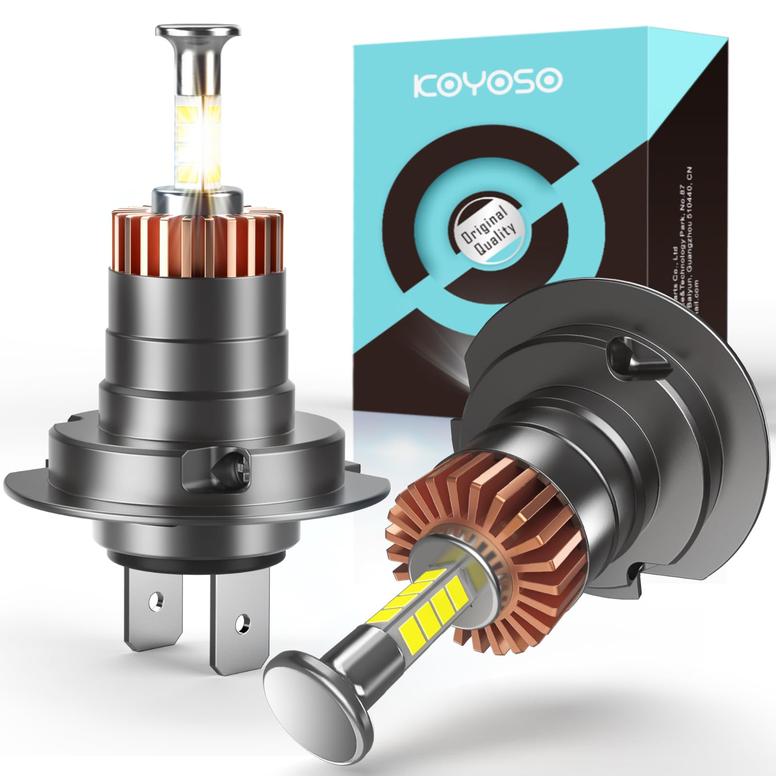 KOYOSO Żarówki LED H7 360°: Zestaw do konwersji Lampa przeciwodblaskowa z Mini 1: 1 Design-100W 22000LM 6500K Super Bright Wymiana świateł Wysokich i Niskich dla 12V Samochód