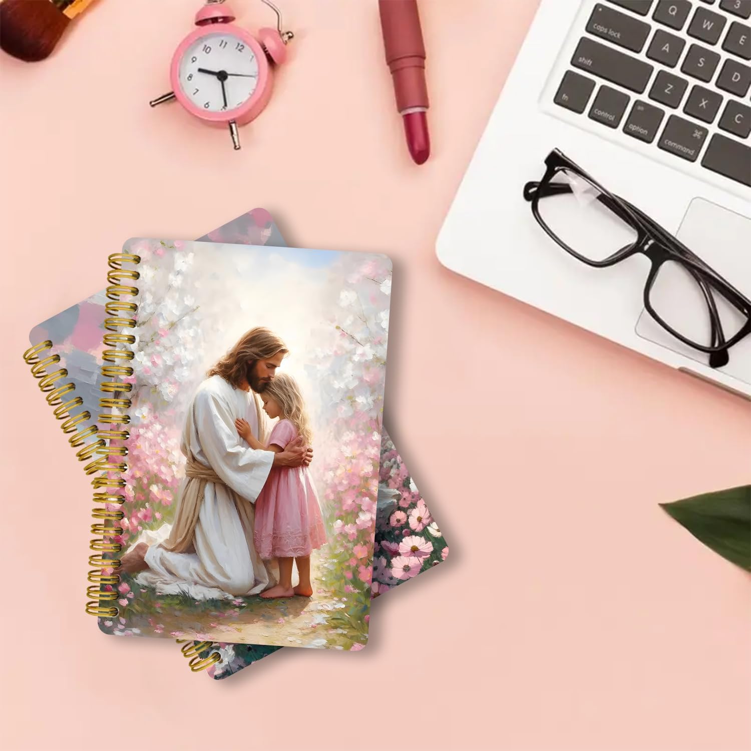 2pcs Inspirational Spiral Notebook with Inspirational Bible Verses, God is our refuge and strength,a very present help in trouble---Psalms 46:1。 Ideal Birthday or Christian Gifts , Ideal for School or Office, 50 Pages 5.5x 8.3inch - Image 5