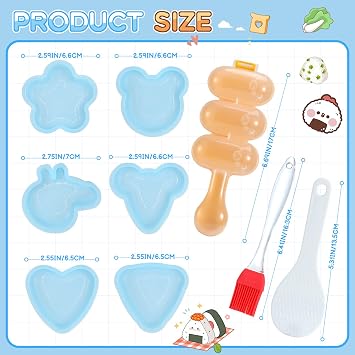 Onigiri Mold, 9 Pcs Triangle Rice Ball Mold Sushi Maker Kit Musubi Press with Rice Paddle and Brush for Lunch Bento and Beginners(Pink)