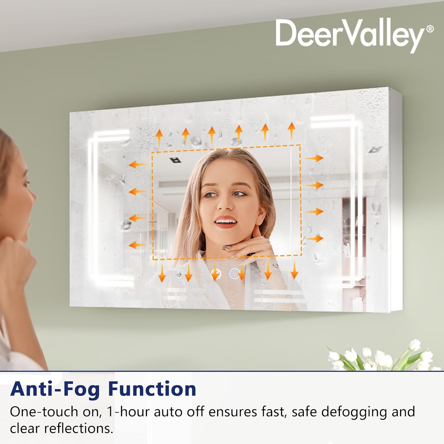 DeerValley DV-1VM0238 Medicine Cabinets for Bathroom with Mirror, 39.97"x 23.62" Wall Mounted LED Medicine Cabinet Organizer with Defogger, Dimmer, Bluetooth Speaker, Three Doors