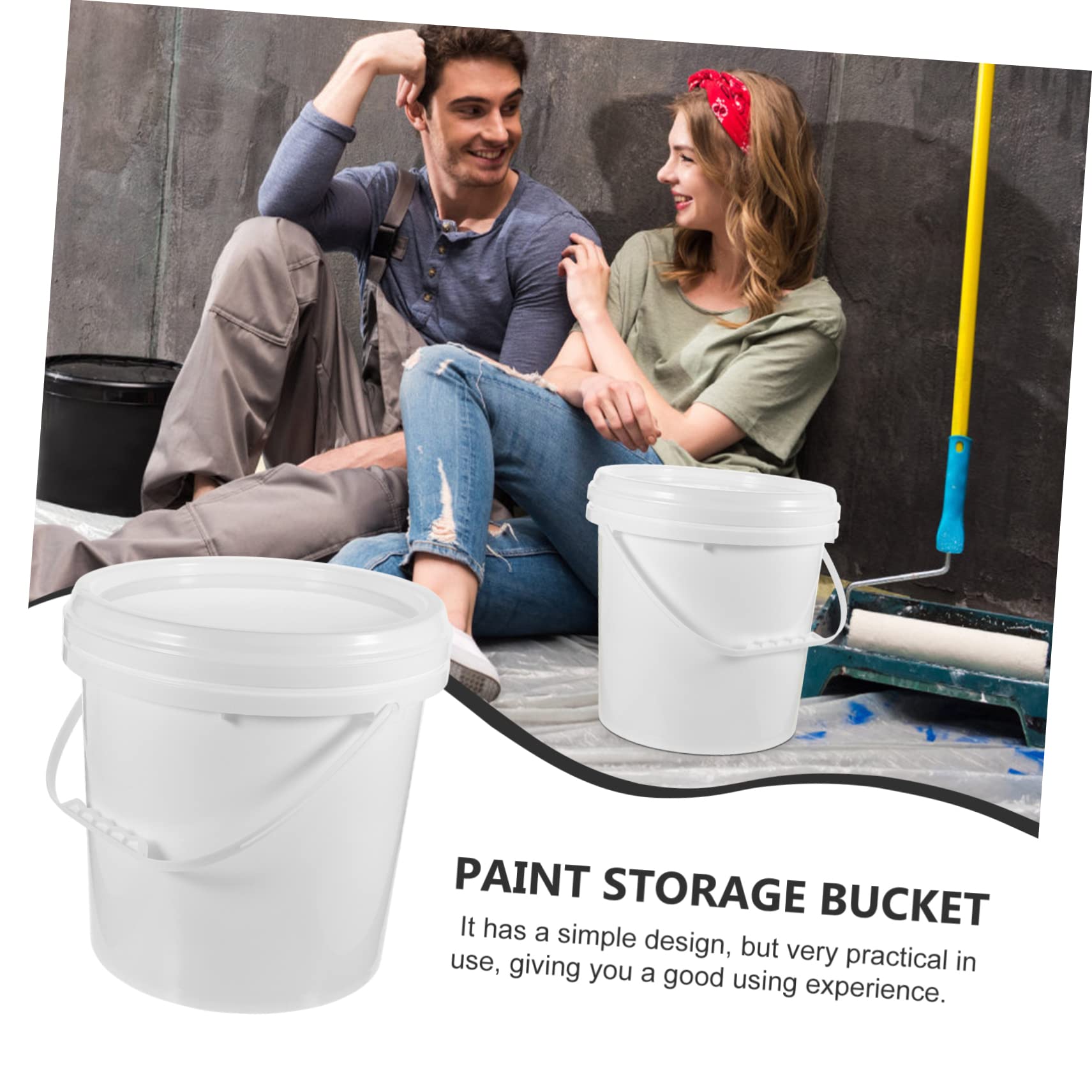 Cubo para Pintura Blanco Hdpe de 10 L con Tapa, Alta Resistencia | Redondo, para Embalaje de Pintura y Uso Diario, Resistente a Caídas, Apto para Aceite y Agua