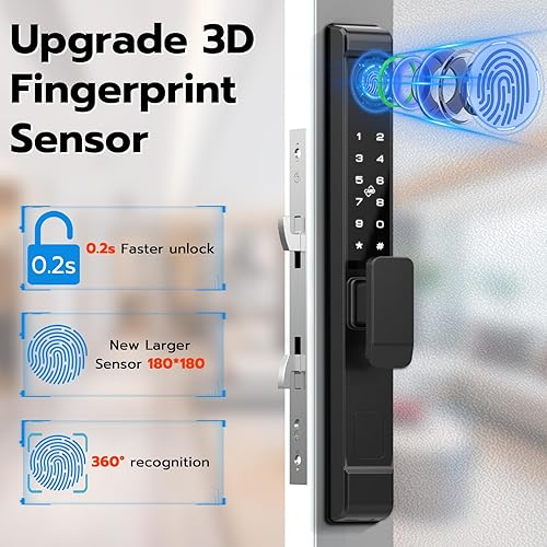 Miniatura 8 de Cerradura de puerta corrediza de cristal, cerradura inteligente con huella dactilar, teclado RFID, aplicación Bluetooth, electrónica digital,