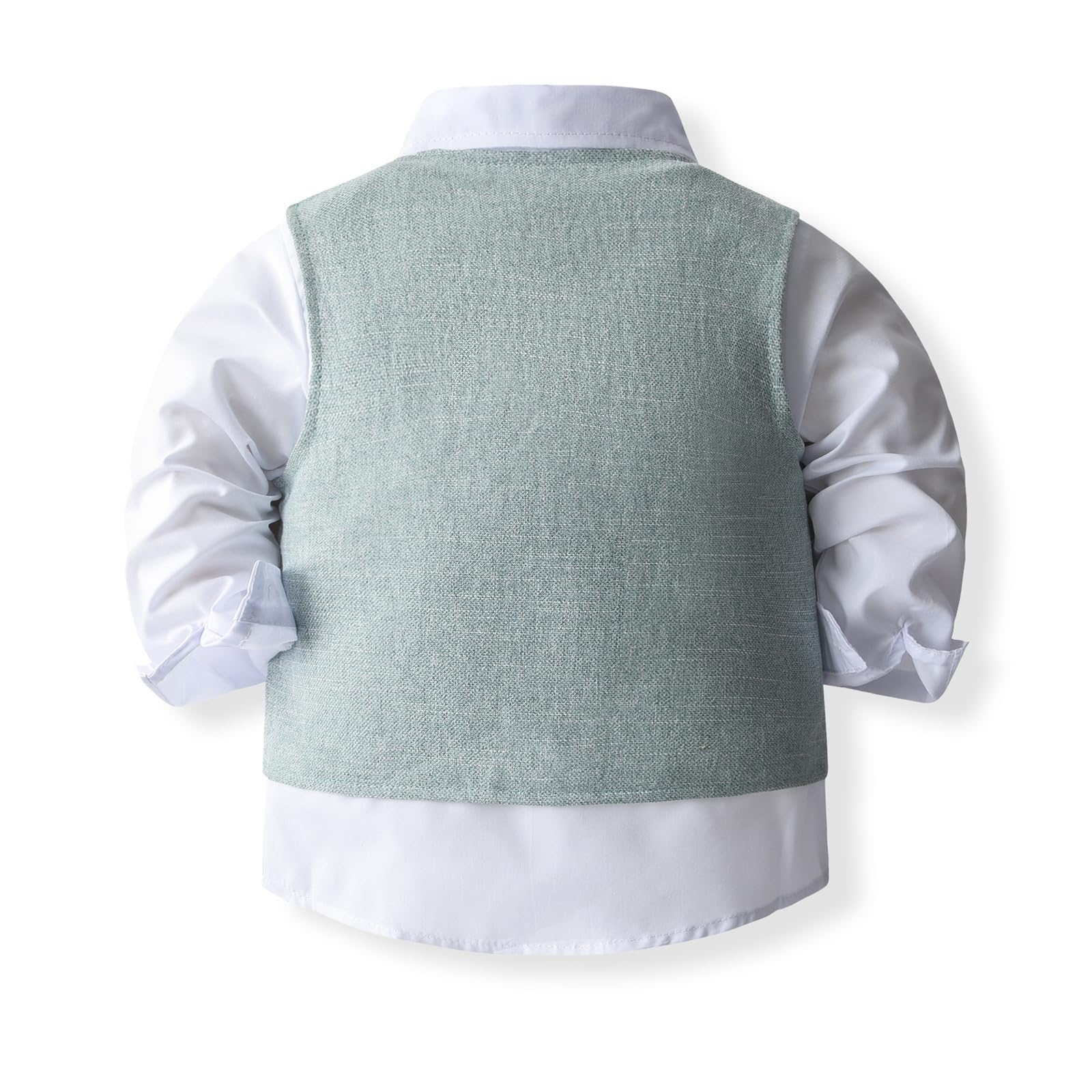 Ensemble de Costume Formel pour bébé garçon avec Gilet et nœud Papillon, Robe, Chemise, Pantalon, Tenues de Mariage pour garçons