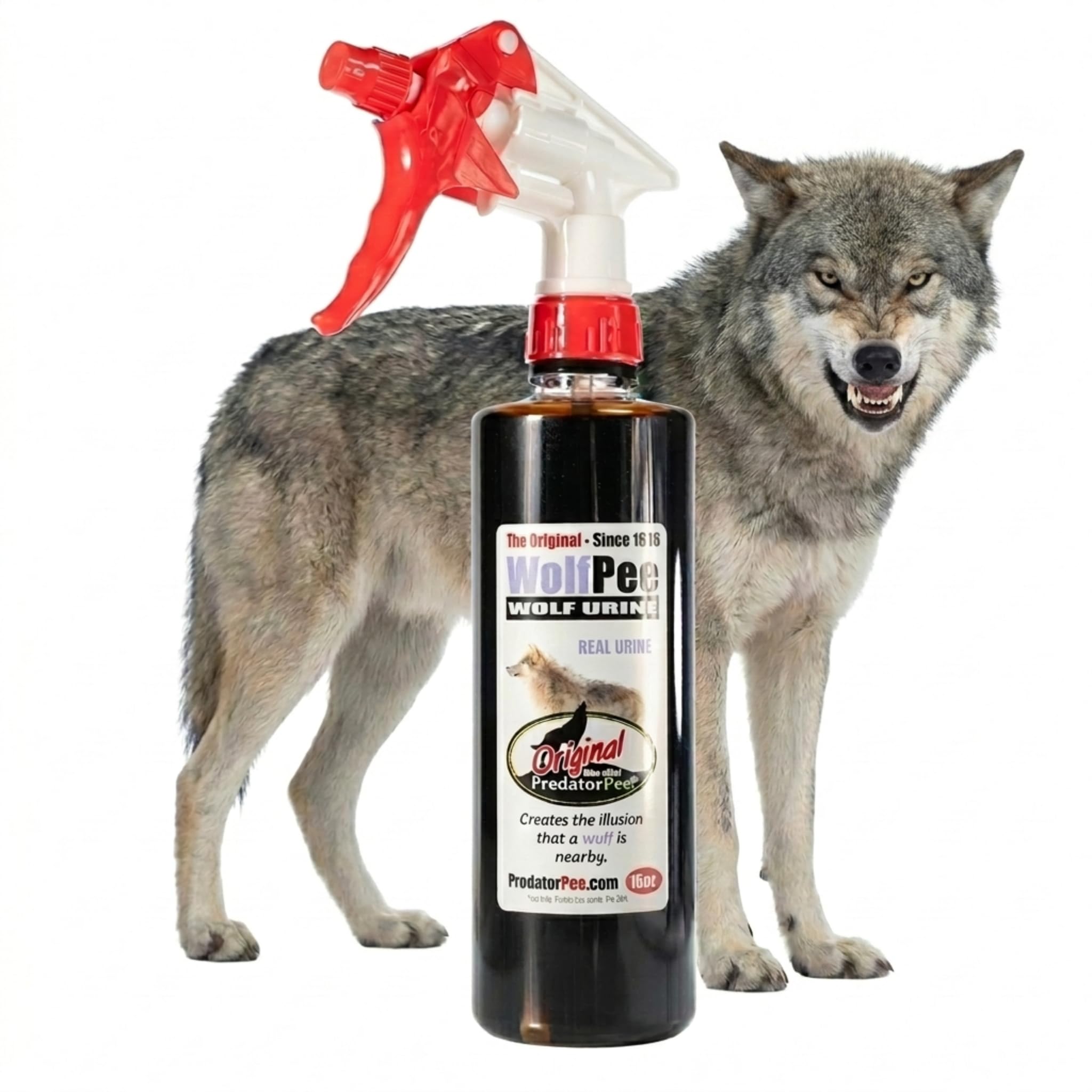 Predator Pee Clear Bottle - 100% Pure Wolf Urine - 16Oz Trigger Spray Bottle