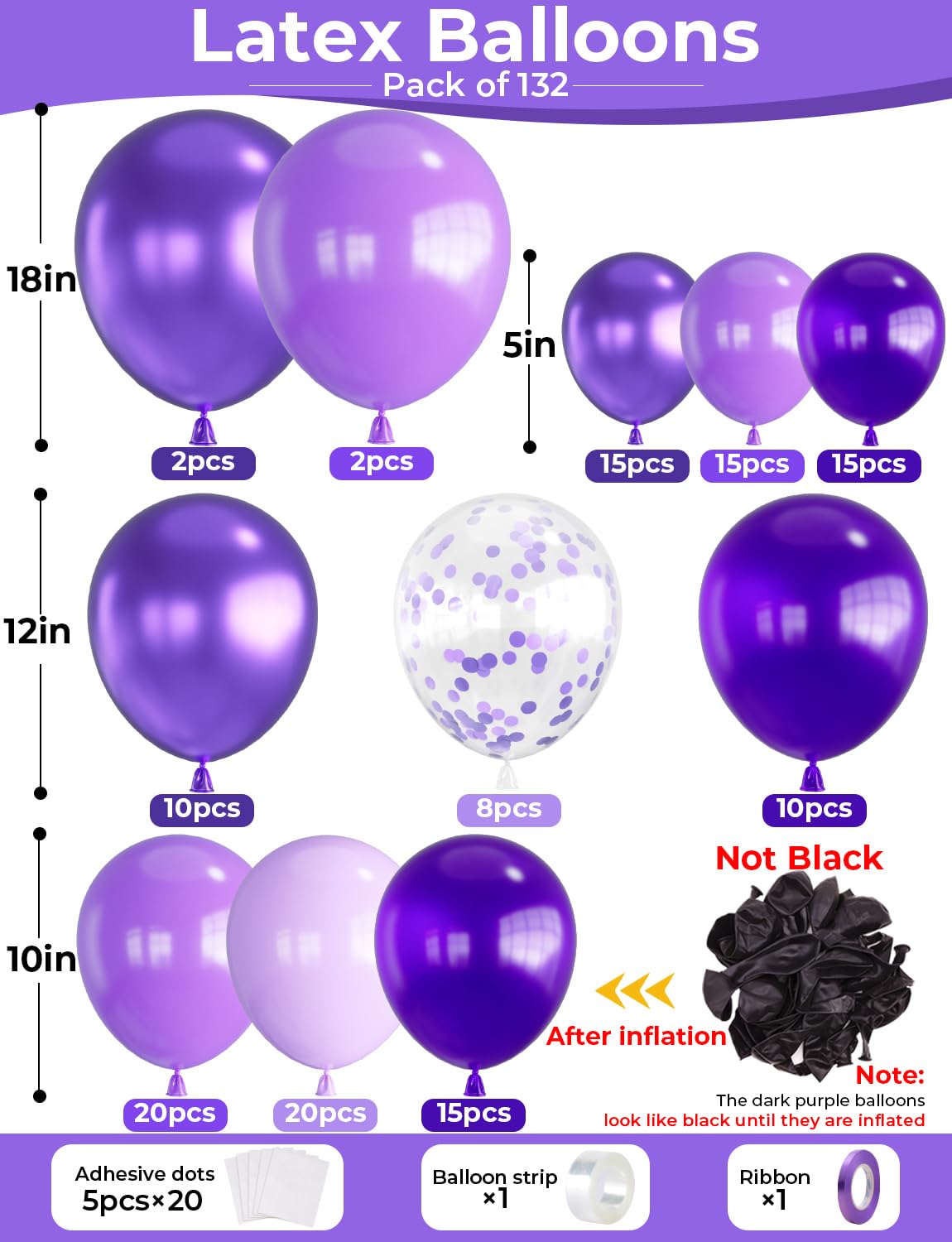 Amazon.com: Purple Balloons Garland Arch Kit, 132pcs Graduation