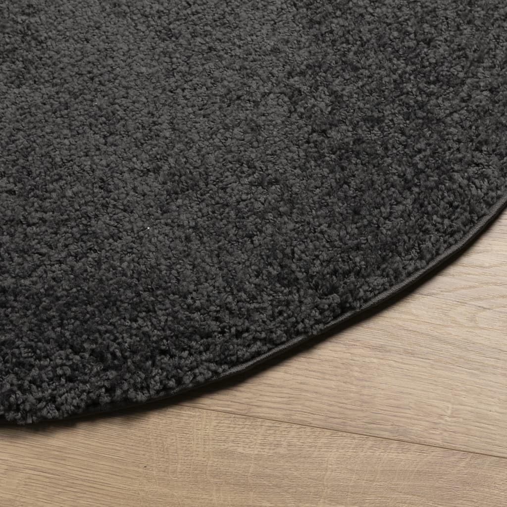 Tappeto shaggy, moderno, a pelo lungo, diametro 80 cm, 100% polipropilene, adatto al riscaldamento a pavimento, morbido e soffice, facile da pulire, per soggiorno, camera da letto, corridoio