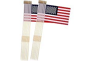 12 Pack 8x12 Inch American Flags with Versatile Flagstick