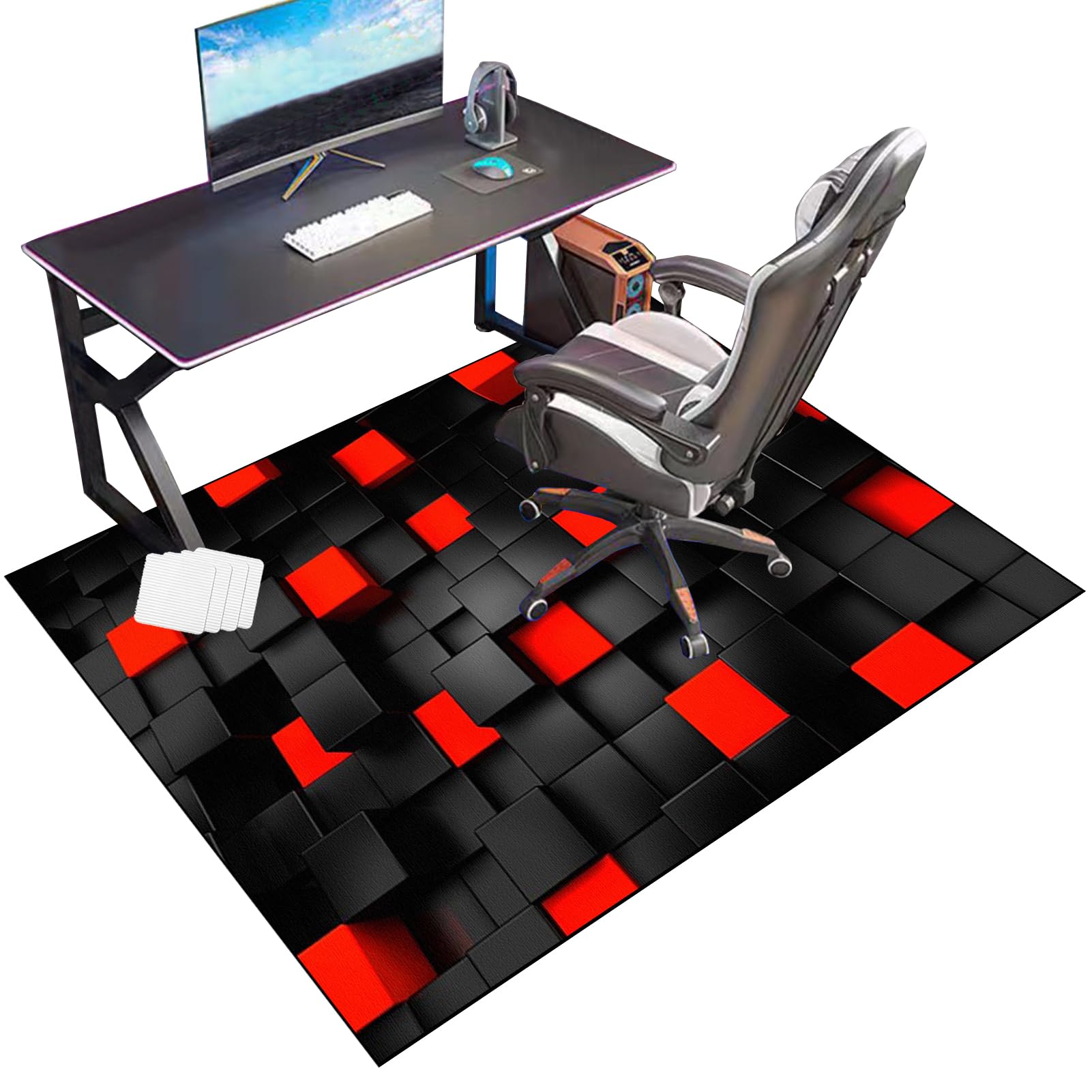 RxueSug Floor Protector Mat for Office Home Computer Gaming Chair Mat Carpet Protector Chair Mat Large Office Chair Mat for Hard Floor Non-slip Desk Chair Mat for Carpet Floors 150 x 180 cm