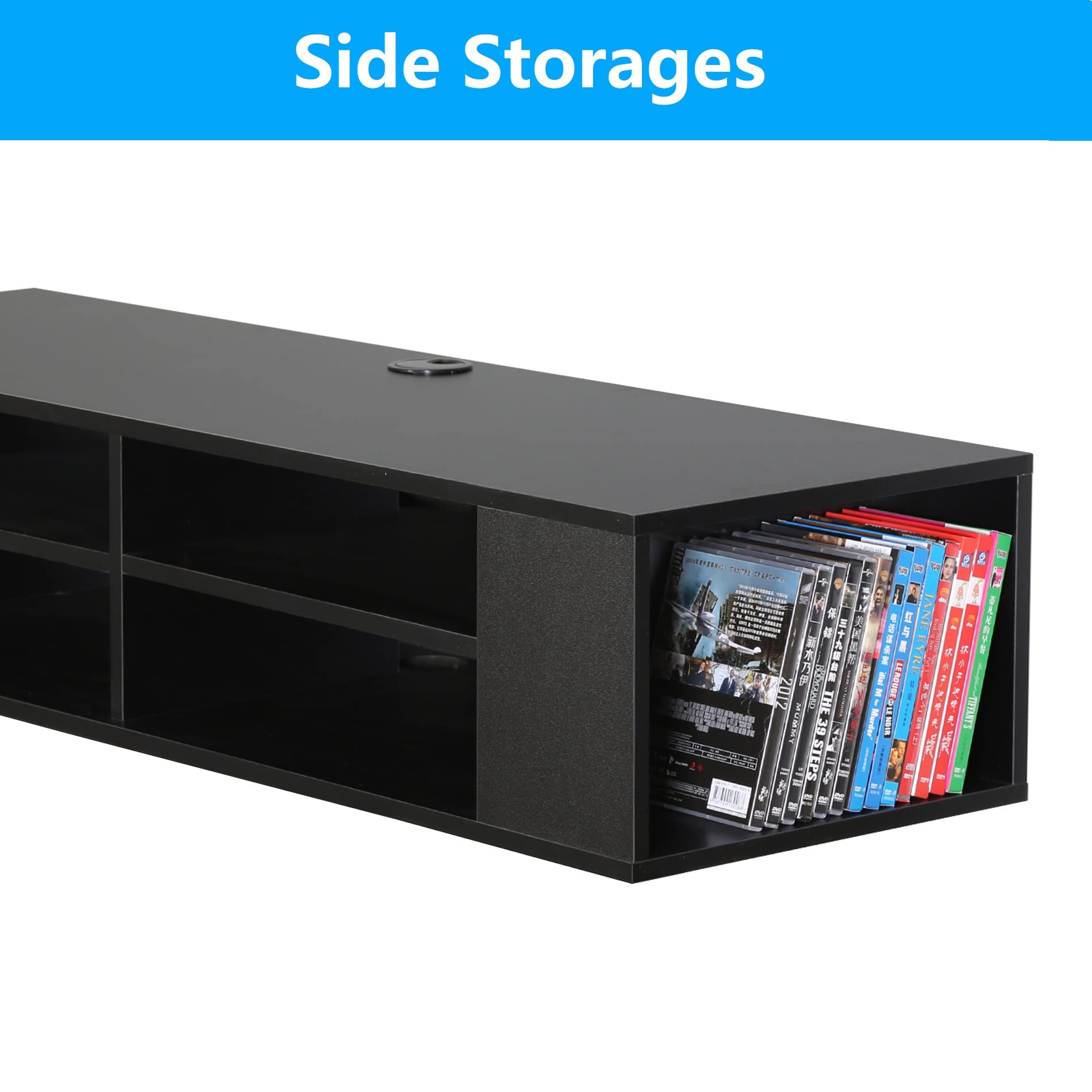 FITUEYES Wall Mounted Media Console, Floating TV Stand Component Shelf