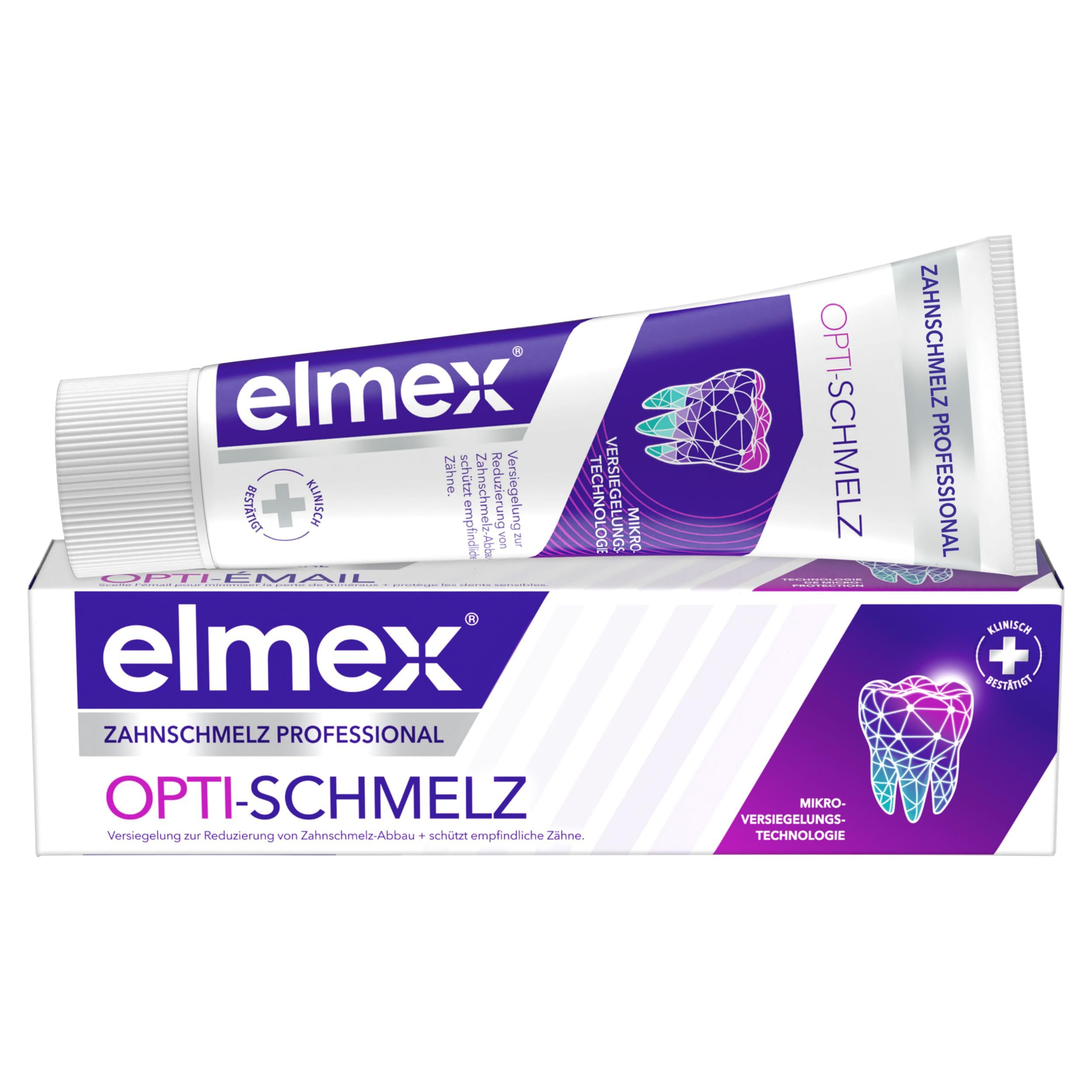 ELMEX Zahnpasta Opti-schmelz Professional Versiegelung & Stärkung - Zahncreme remineralisiert geschwächten Zahnschmelz & versiegelt, 75ml