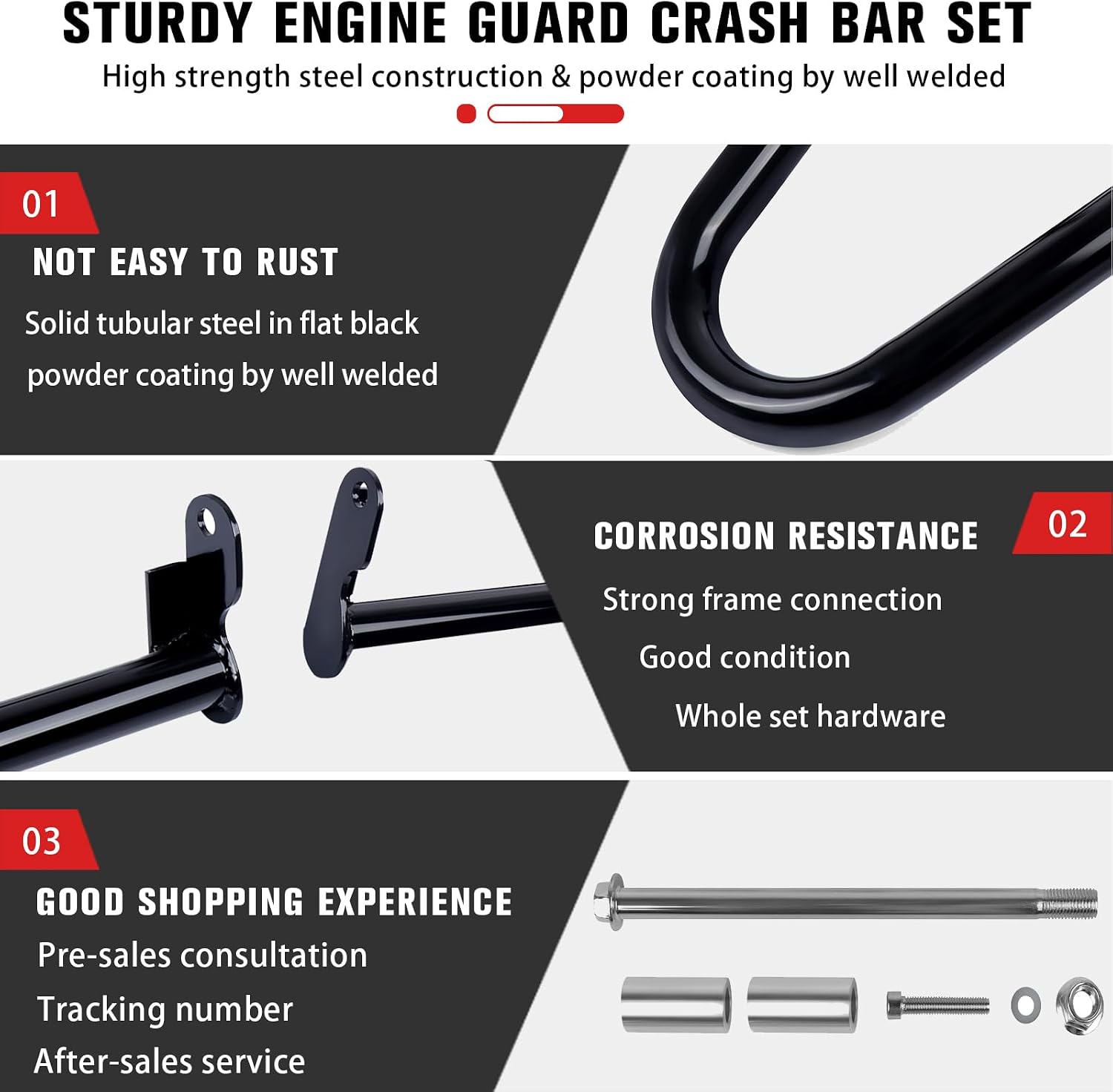 CHIFUN Engine Crash Bars for Honda Rebel 1100, Rebel 1100 Manual, CMX1100 DCT 2021-2026, Steel Motorcycle Highway Guard Frame Protection Bars Replacement (Black)