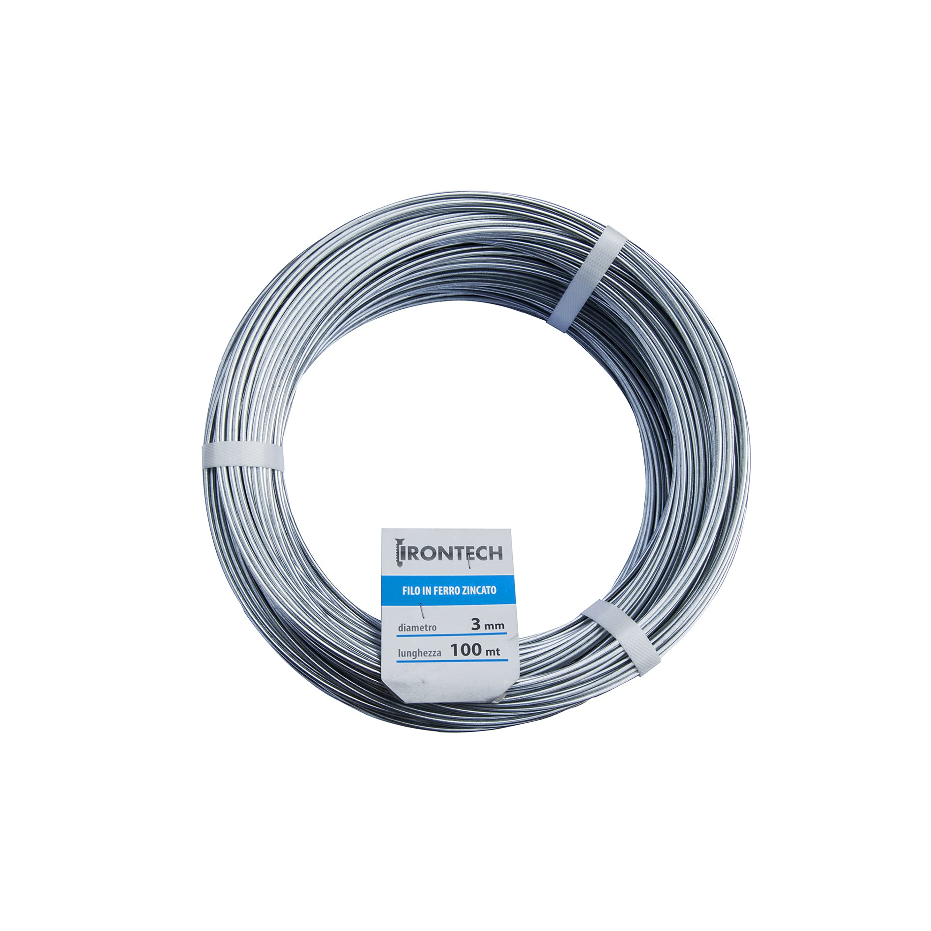 Alambre de hierro galvanizado diámetro 3,0 mm. 100 m.