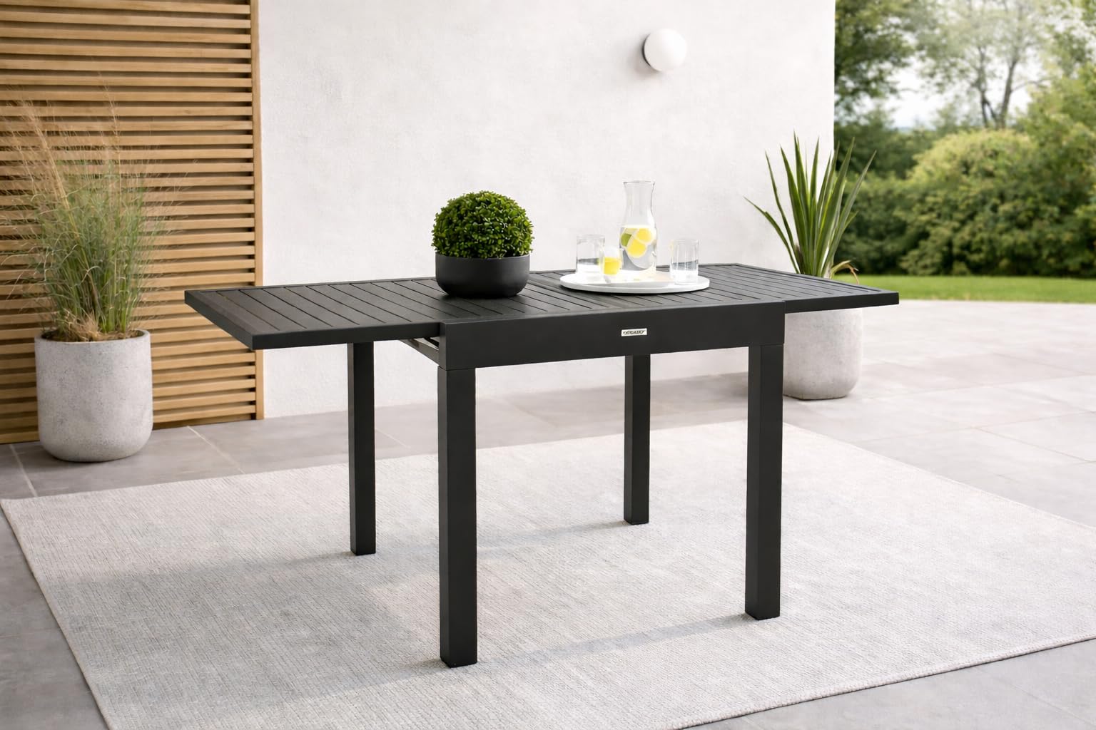 DEGAMO Balkontisch Ausziehtisch Alcudia 70/140x70cm, Aluminium anthrazitfarben, Outdoor wetterfest
