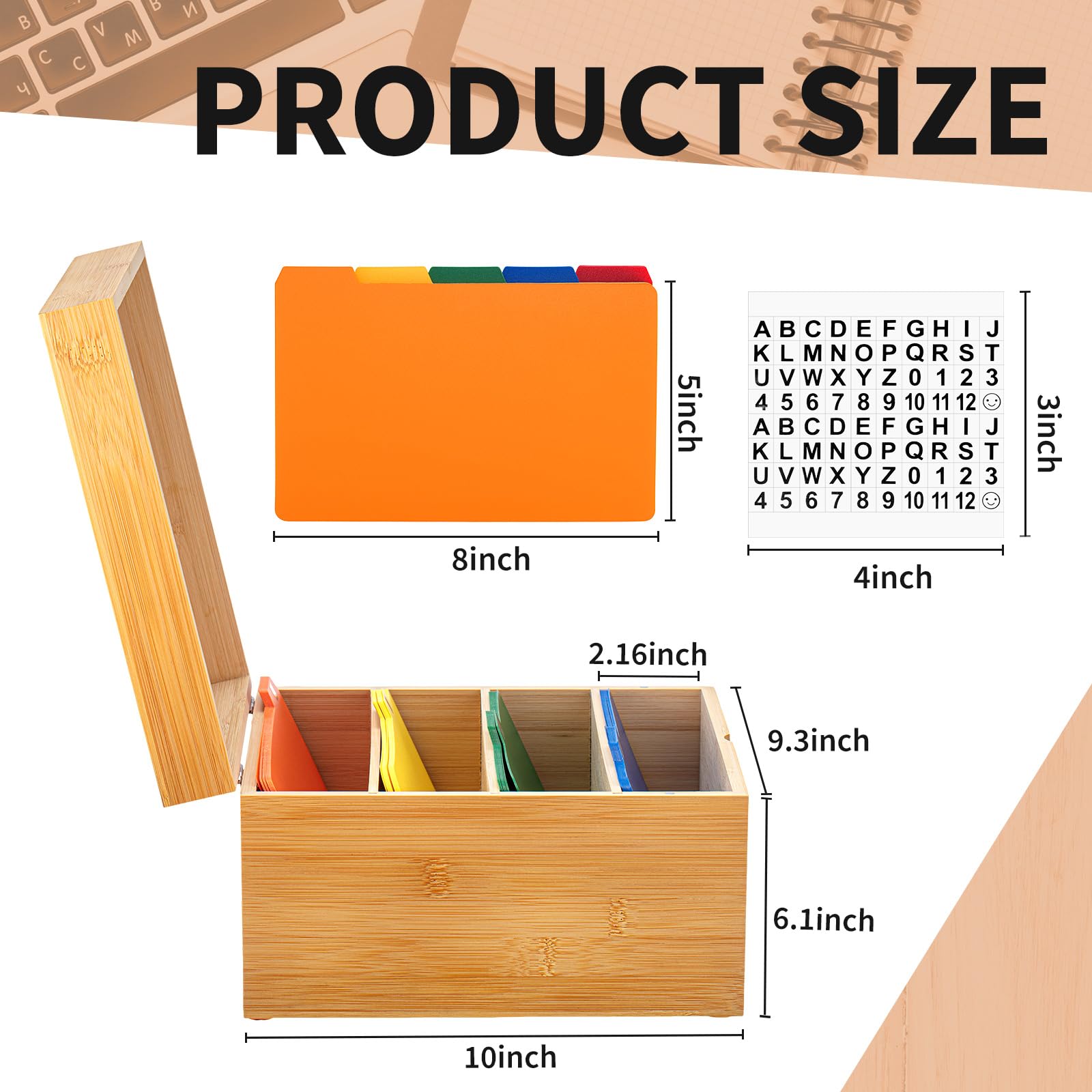 Amazon.co.jp: Henoyso インデックスカードホルダーセット、竹製