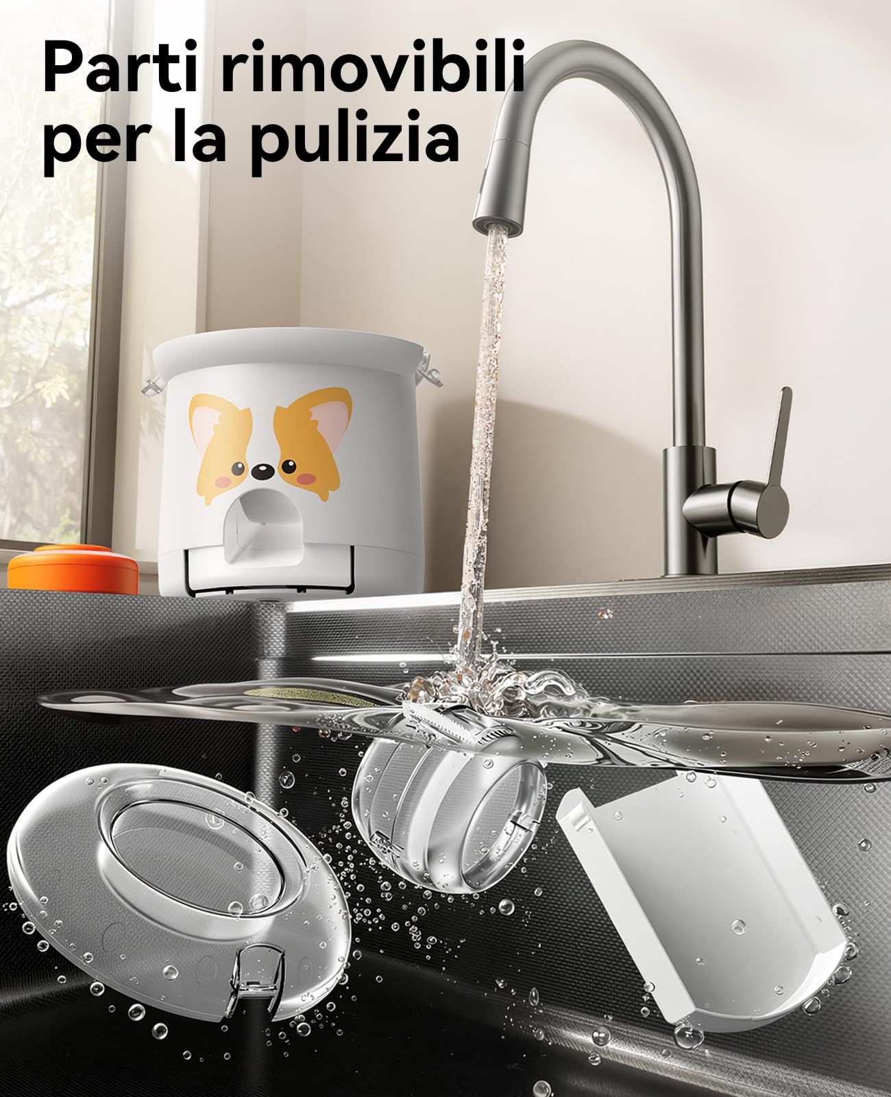 ROJECO Gioco Puzzle per Cani e Gatti, Distributore di Crocchette Interattivo con Telecomando 30m, Registrazione Vocale, Capacità 300ml, Ricaricabile USB-C, Anti-Noia e Stimolazione Mentale