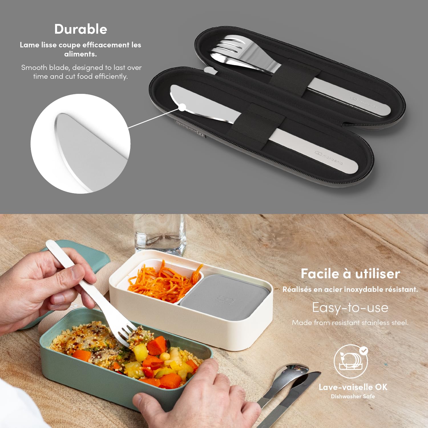 Set Posate Portapranzo Monbento MB Slim - Acciaio Inox Nero - Foto 10