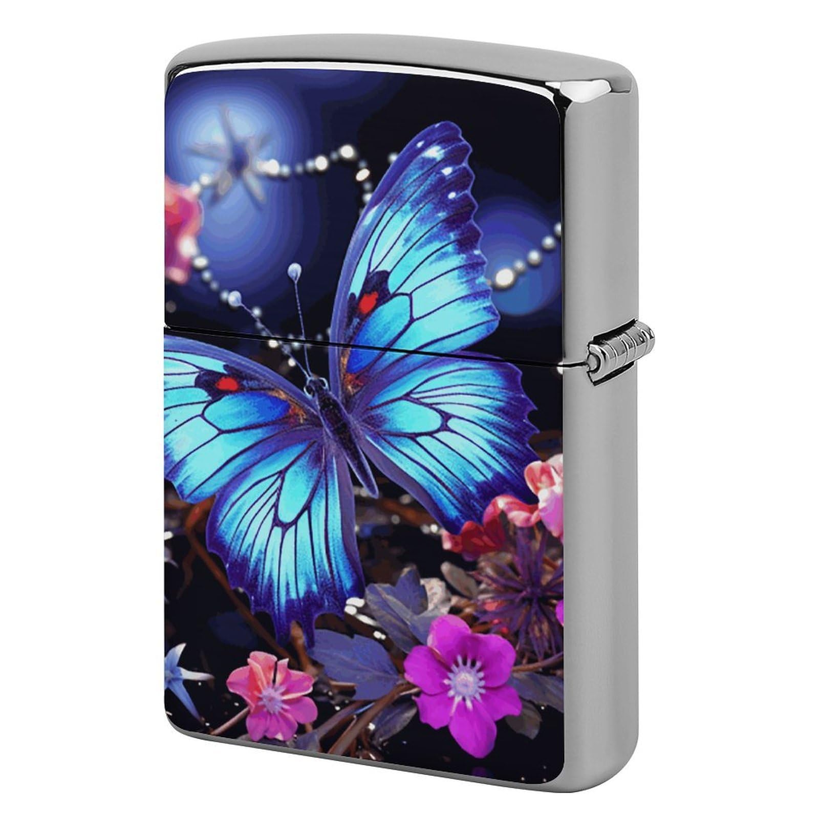 Beauty Butterfly Lighter Cover for Men, Personalized Lighter Case for Birthday Gift, Flip-Top Lighters Protective Cover, Portable Lighters Shell for Outdoor, Travel