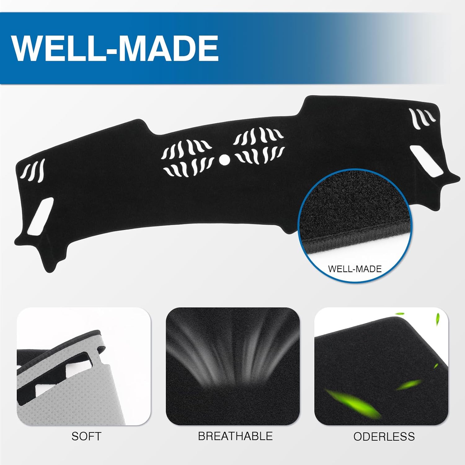 KUST Black Dash Cover Compatible with KIA Sorento 2021-2025 2026 (Only fit for 12.3 inch Navigation Display Dashboard) Dashboard Cover Accessories for Sorento Center Console Sunshield Protector