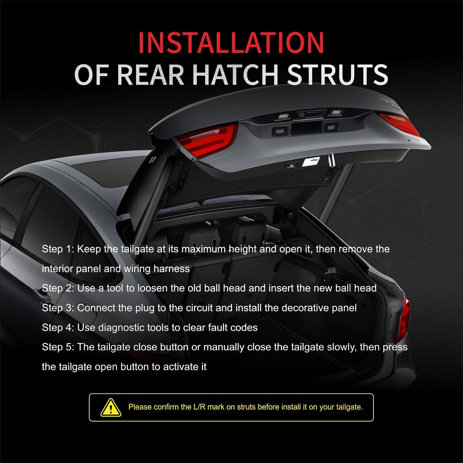 Rear Liftgate Struts Compatible with Toyota RAV4 2013-2018 2.5L, Electric Rear Hatch Lift Actuator Trunk Tailgate Shock Support, Replaces 6891009010 6892009010 Left & Right (1 Pair)