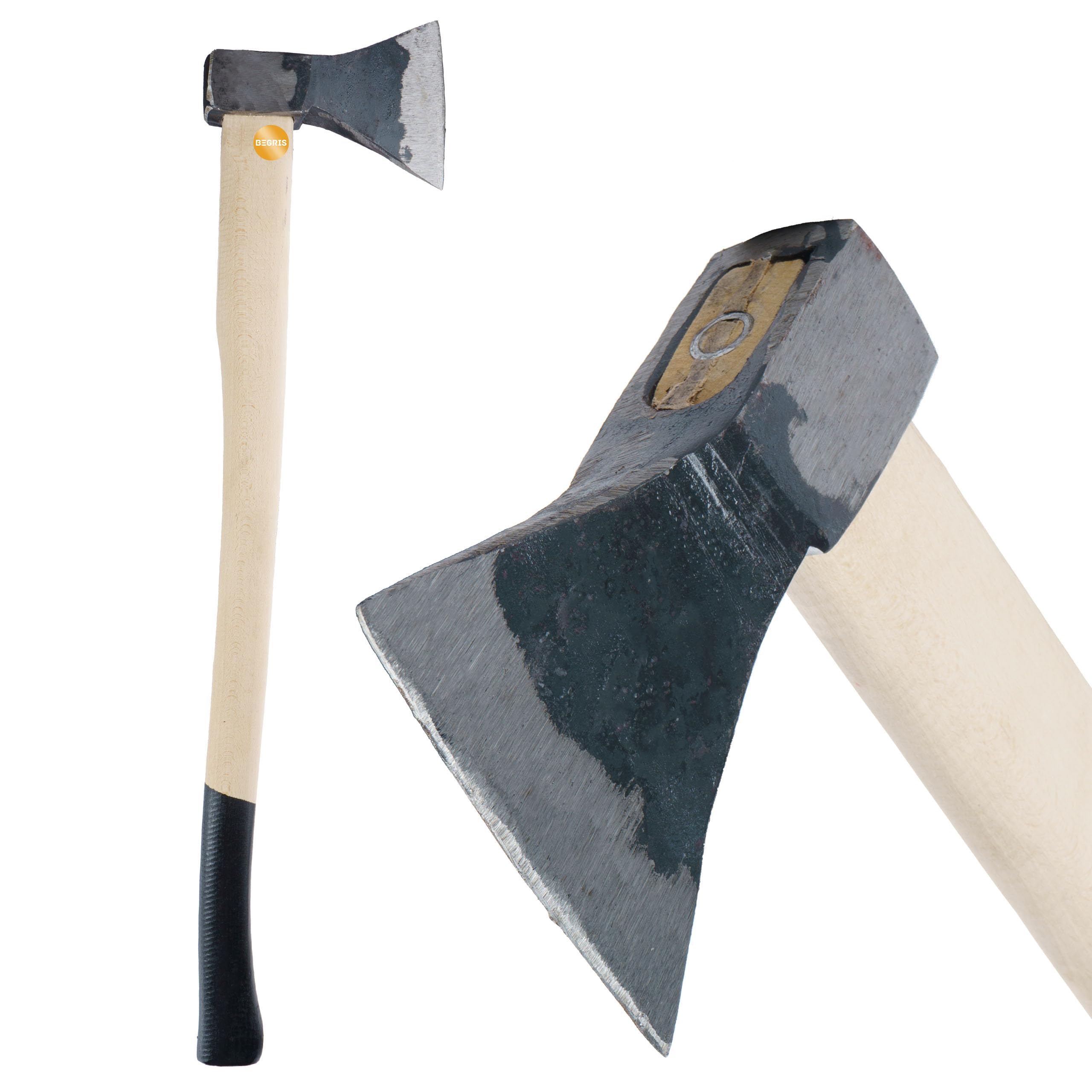 Ręcznie kuta siekiera 1,8 kg siekiera rozłupująca 78,5 cm do rozłupywania drewna hartowana siekiera stal ergonomiczna rączka z drewna bukowego