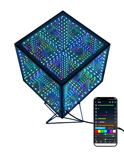 Infinity Mirror Hyper Cube LED Light, RGB Gaming Room Decor,