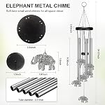 Virekm Windchimes Outdoors Liquidation, Chime de vent en métal d'aluminium pour l'extérieur Sympathie Chimes de vent suspendus pour la décoration de patio, Jardin Décor. Zen Garden, Dons pour les femmes (éléphant)