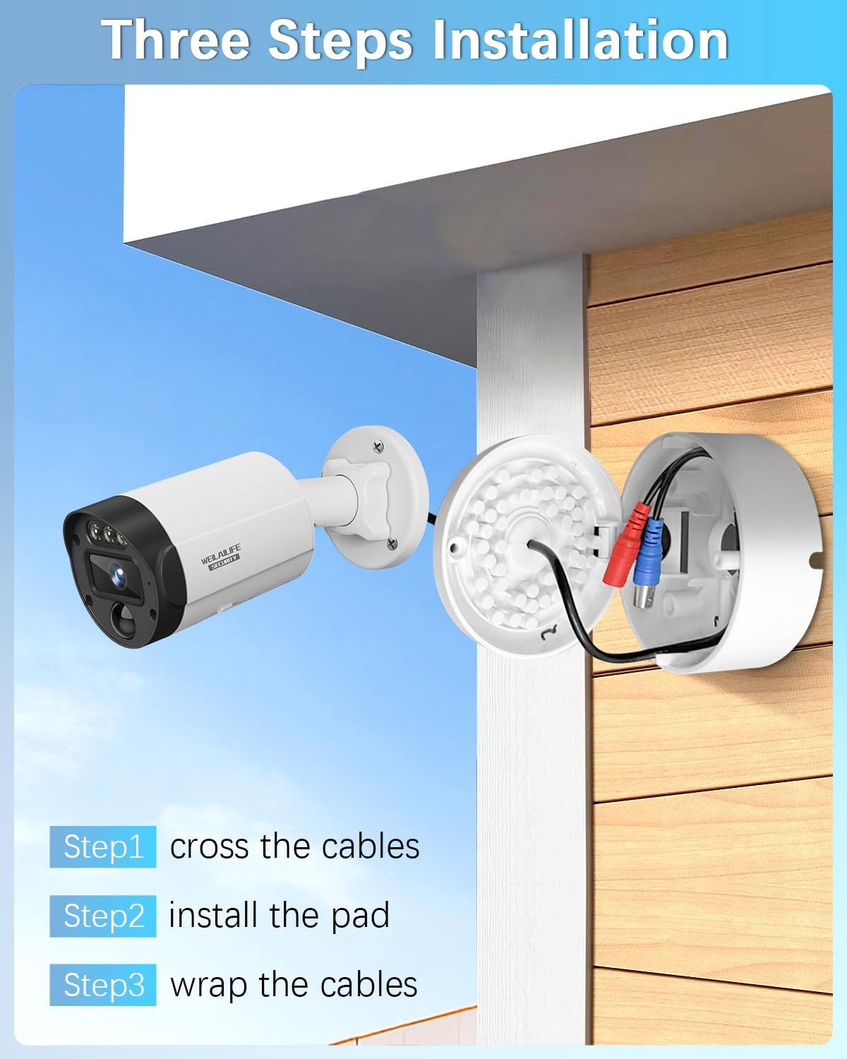 【ABS IP54 étanche】 Boîte de jonction universelle pour caméra de sécurité IP, support de montage pour caméras de vidéosurveillance IP, cachez les boîtes de base de jonction de câble pour caméra de