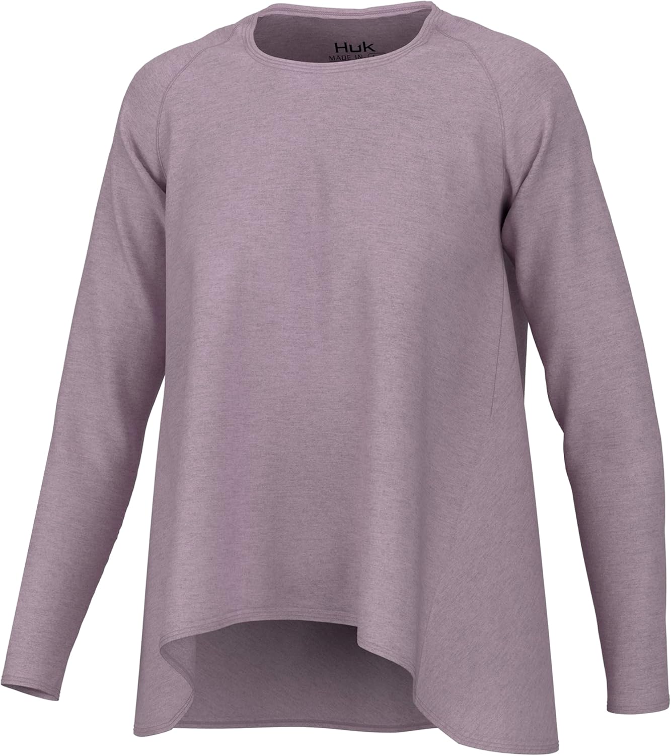 HUK Womens Waypoint Flow Crew, Long-Sleeve Relaxed Fit Shirt for Women