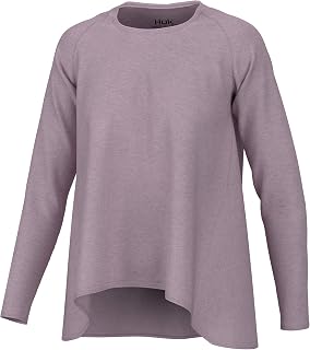 HUK Womens Waypoint Flow Crew, Long-Sleeve Relaxed Fit Shirt for Women