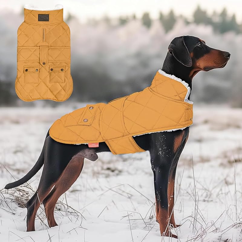 Casaco para Cães KYEESE Impermeável e Corta-Vento com Forro de Fleece e Ajuste em Velcro (Puffer)