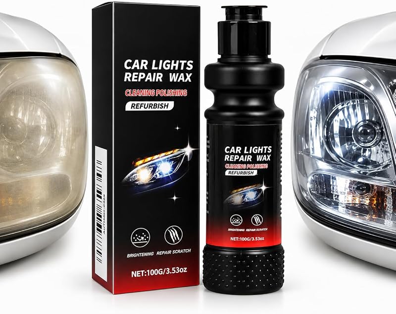 Kit Restaurador de Faróis JUEJUEZI com Limpador e Polidor – 100 mL