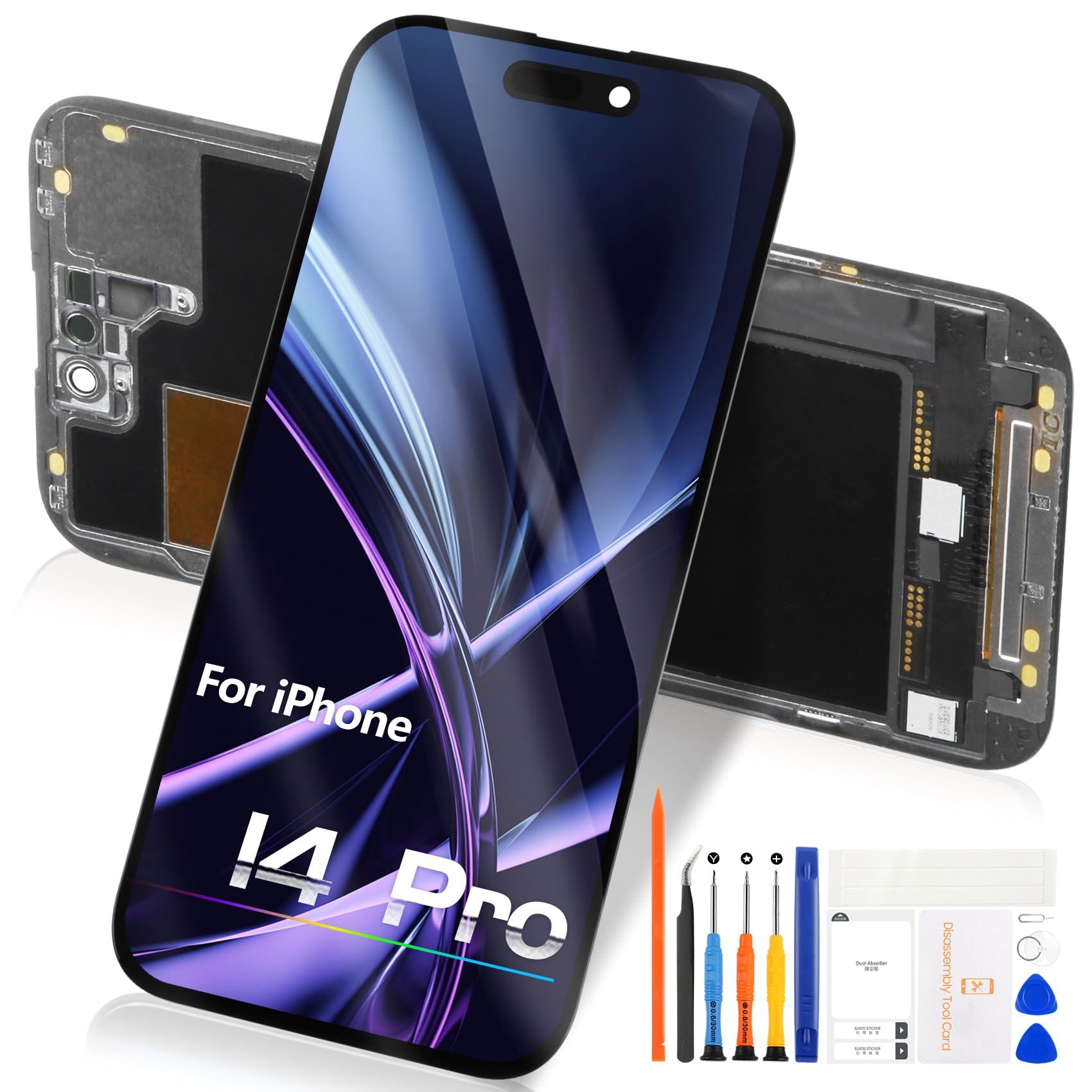 Reparo Incell LCD Écran pour iPhone 14 Pro Display - Ecran pour iPhone14 Pro LCD Display Écran Tactile Digitizer Assembly Kit de Réparation (modèles : A2890, A2650, A2889, A2892)