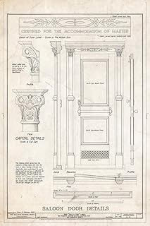 Historic Pictoric : Blueprint Saloon Door Details - Ship BALCLUTHA, 2905 Hyde Street Pier, San Francisco, San Francisco County, CA 08in x 12in