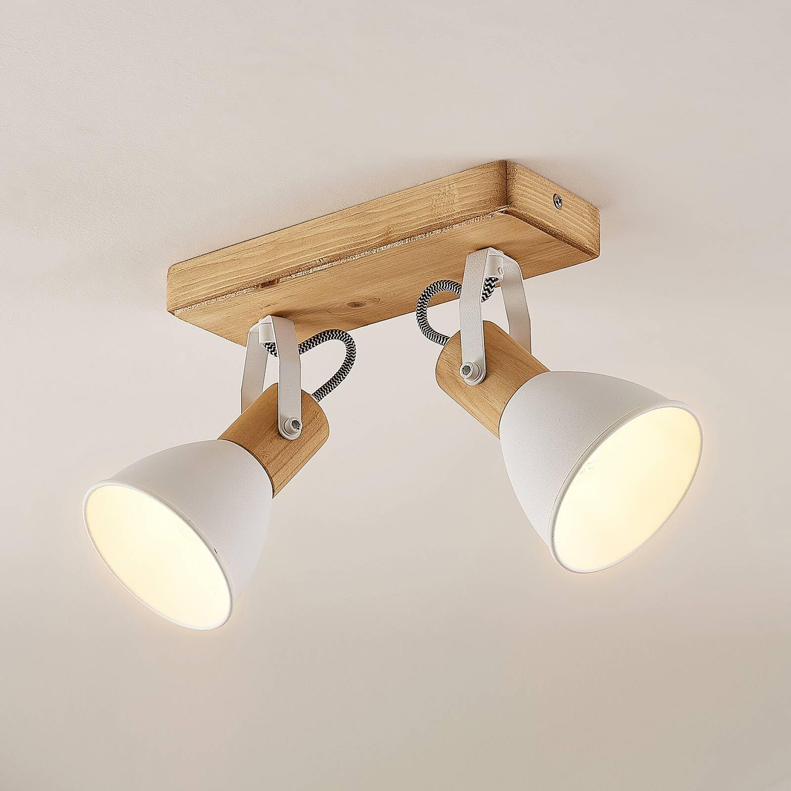 Lindby Faretto dimmerabile (Scandinavo) colore Ocra, in Legno ad es. Soggiorno & Sala da pranzo Lampada incasso plafoniera applique