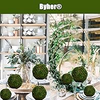 Vista 4 de BYHER Bola decorativa de musgo verde natural, hecha a mano (3.5 pulgadas, juego de 6)