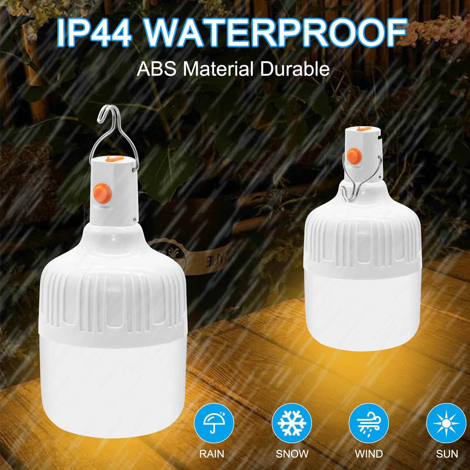 2 Lampade LED Ricaricabili Ceboic 800 Lumen - Impermeabili IP54 Per Campeggio E Emergenza - Foto 6