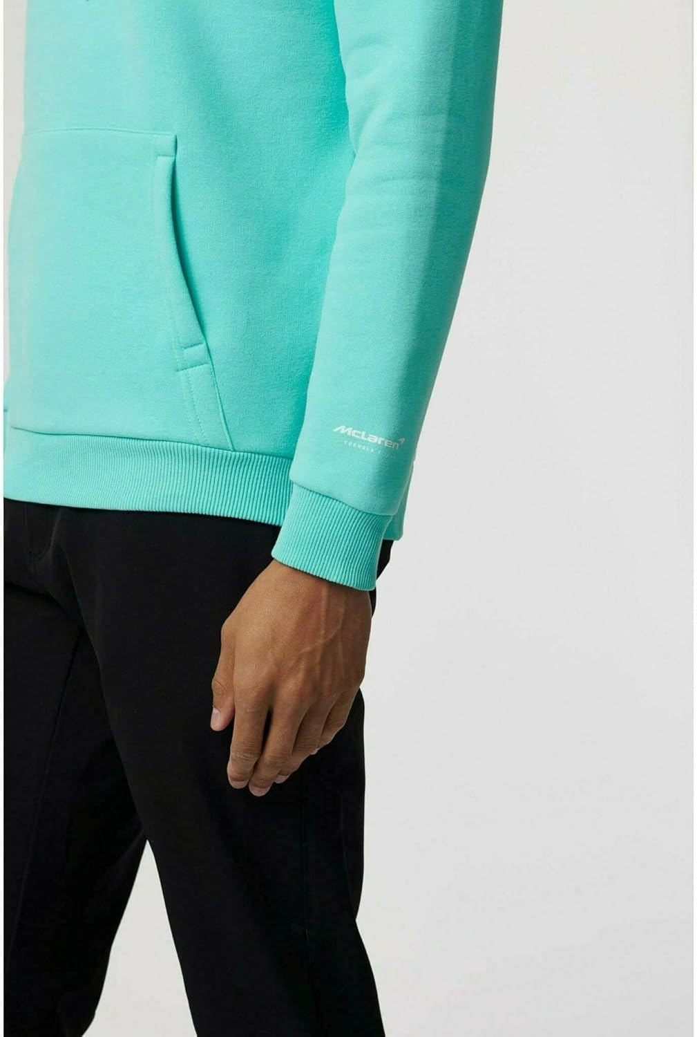 McLaren F1 Men's Miami Palm Graphic Hoodie -Black/Aqua Sky/Crystal Rose