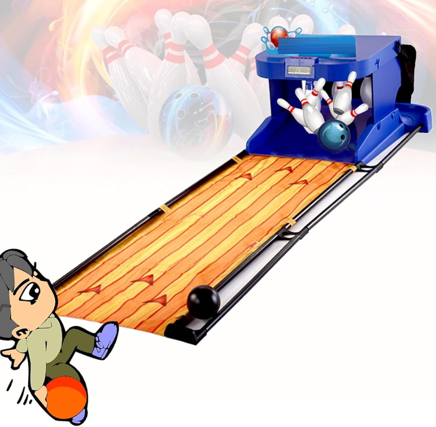 Electronic Bowling Alley Game Set with Automatic Reset, Lighting and Sound Effects for Indoor Sports Fun,3.5m/11ft