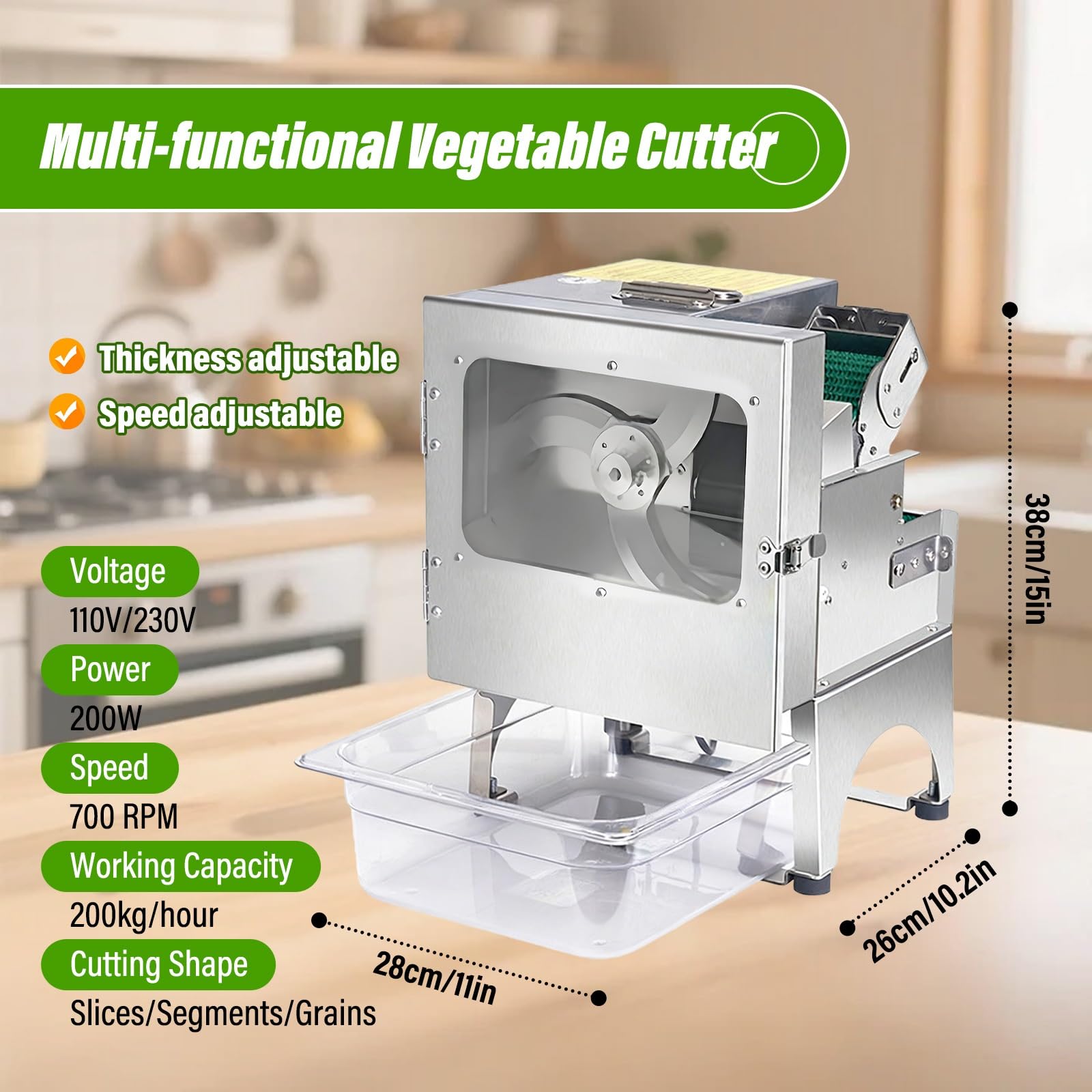 Robot Culinaire Professionnel – Hachoir Alimentaire Inox 200 W, Coupe Précise Pour Matériel Cuisine Pro