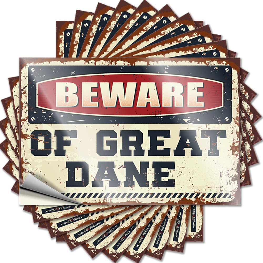 Lettering Sticker Sweet Easy Apply | Beware of Great Dane Fire Hat Peel and Stick(12X18CM)